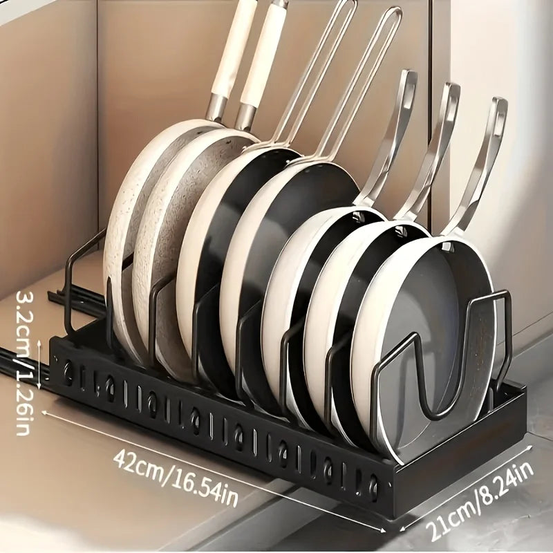 Adjustable Pull Out Cabinet Storage Organizer With Sliding Dividers