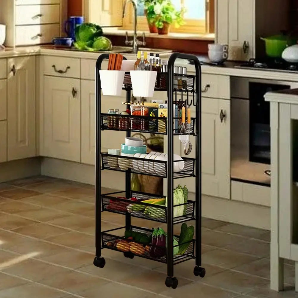 BlueLans Stackable Rolling Mesh Kitchen Fruit Vegetable Storage Rack