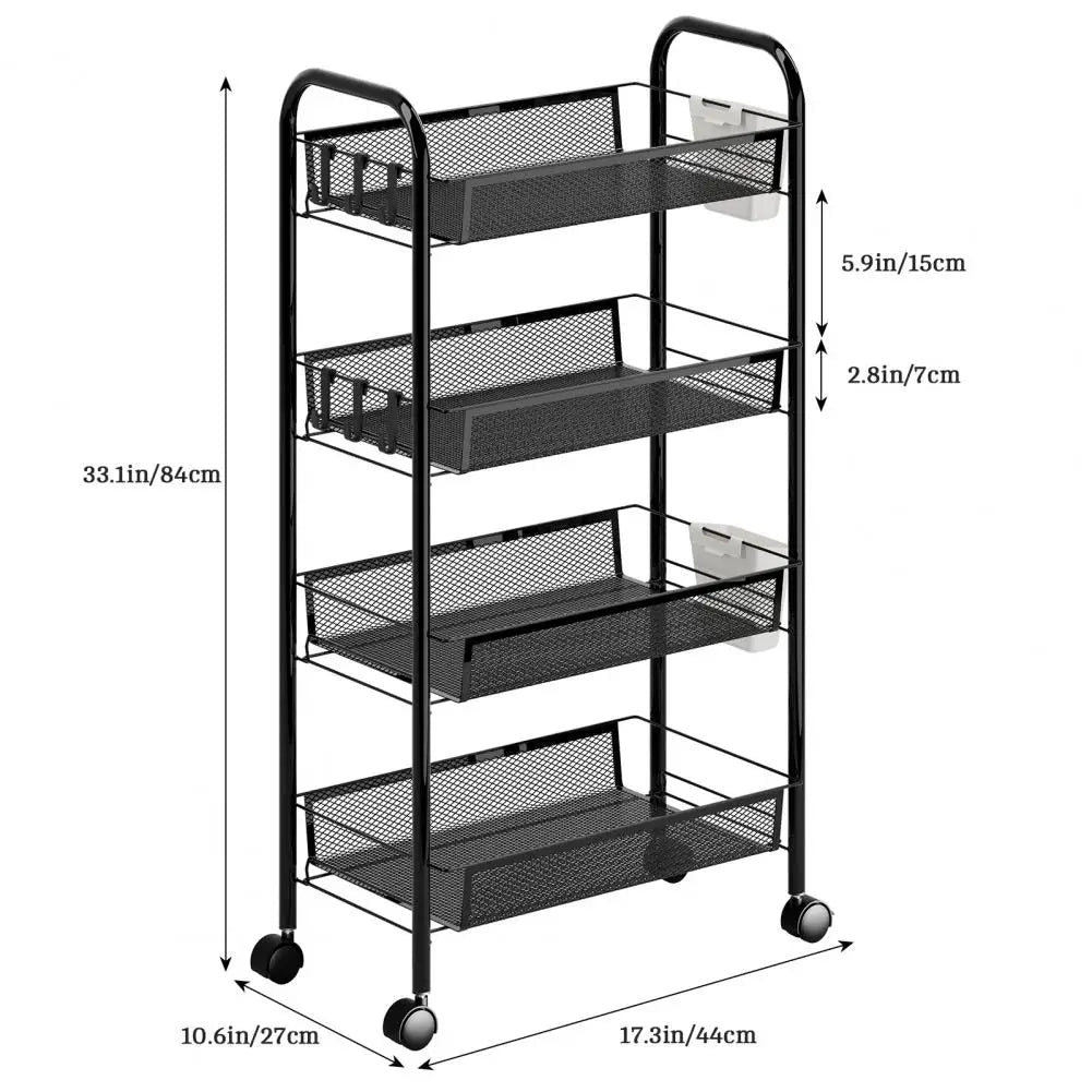 BlueLans Stackable Rolling Mesh Kitchen Fruit Vegetable Storage Rack