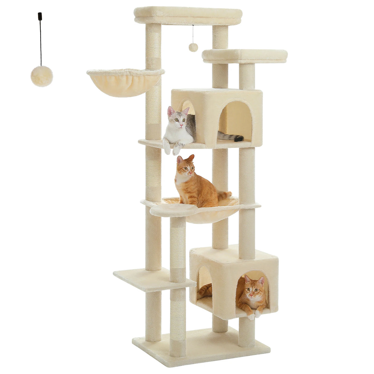 PAWZ Road Tall Cat Tree With Hammock And Scratching Posts