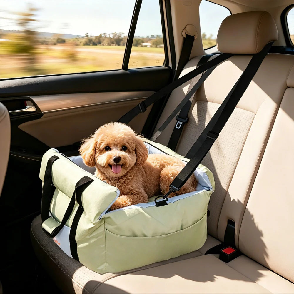 Borwart Portable Dog Car Booster Seat With Safety Belt