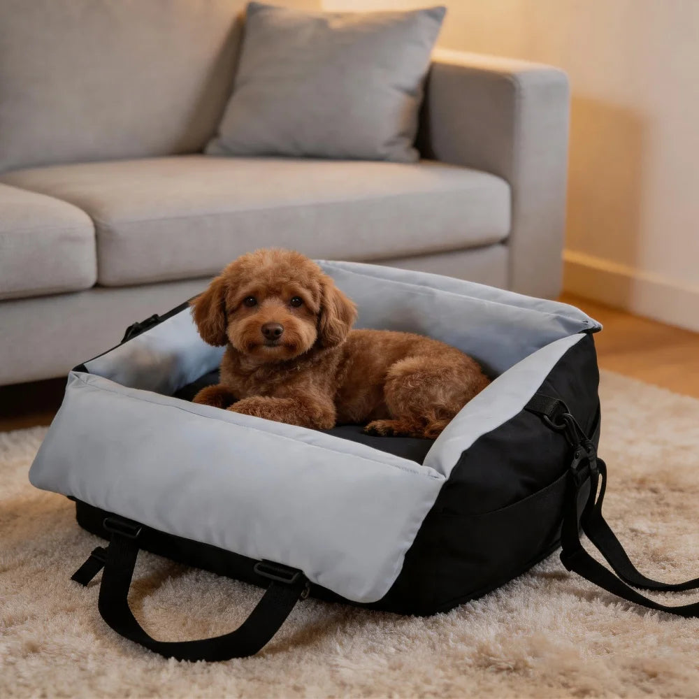 Borwart Portable Dog Car Booster Seat With Safety Belt