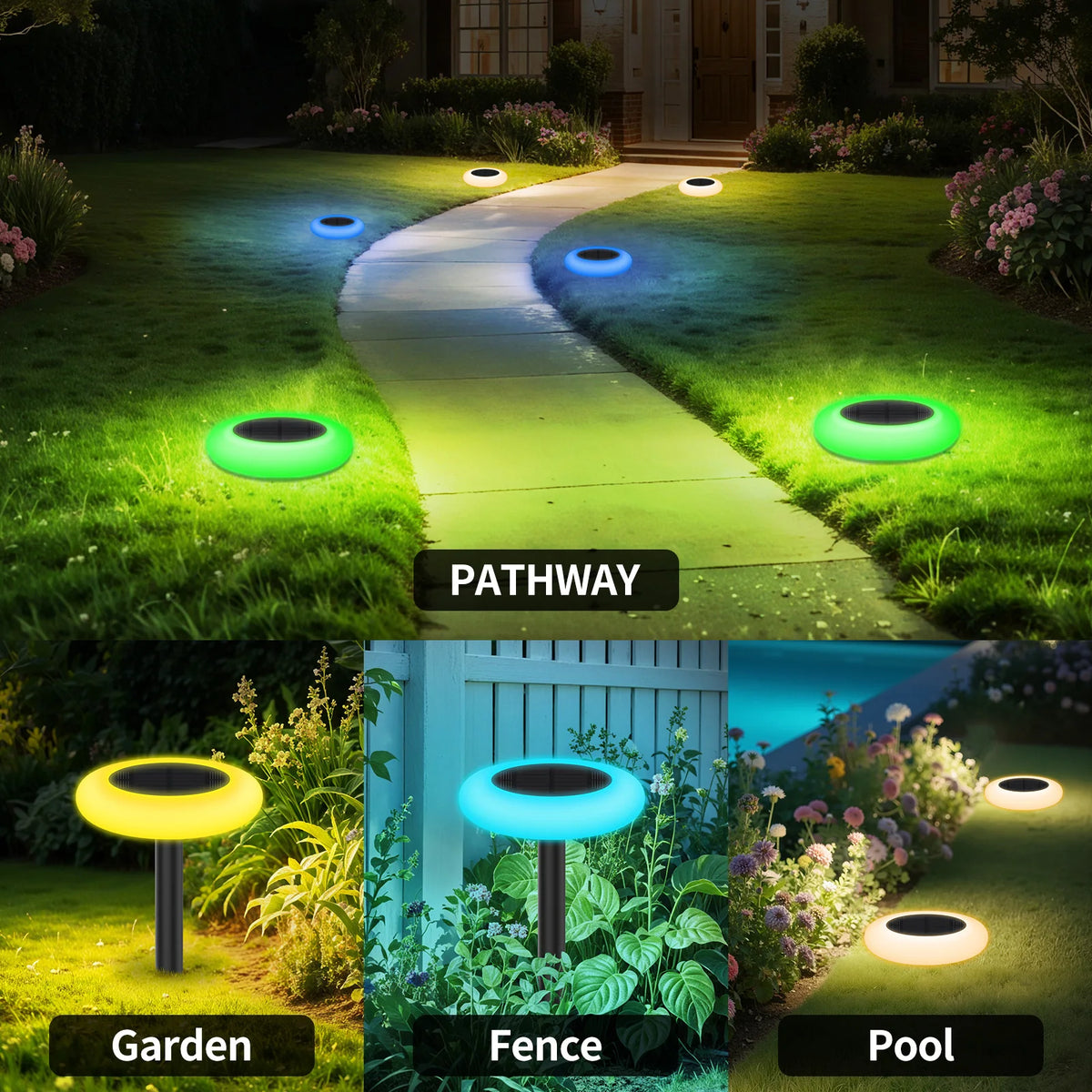 Intelamp Solar Outdoor Pathway Lights For Garden And Lawn