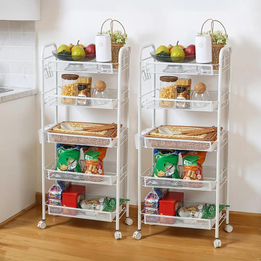 BlueLans Stackable Rolling Mesh Kitchen Fruit Vegetable Storage Rack