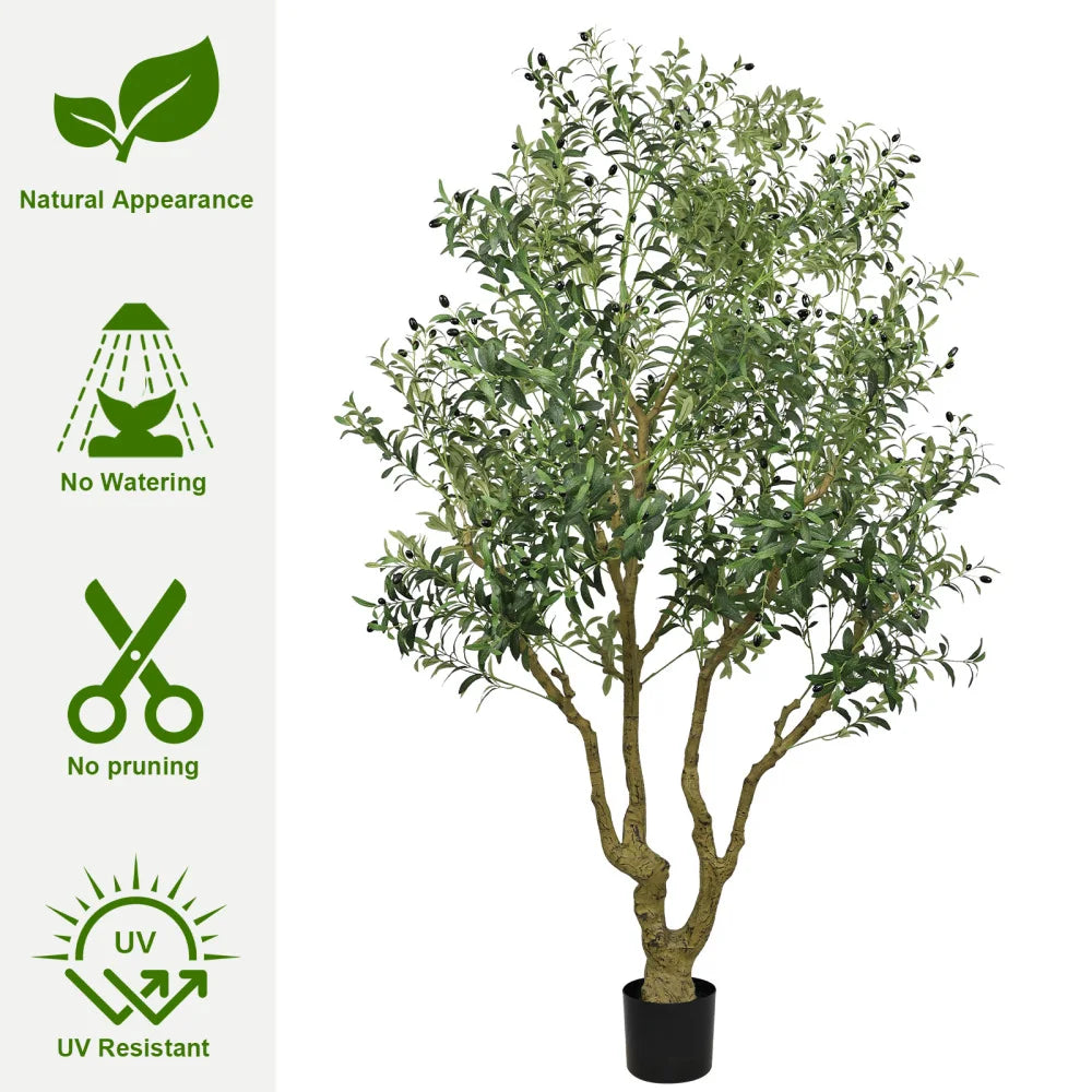 Artificial Olive Tree Lifelike Leaves And Natural Trunk Home Decor