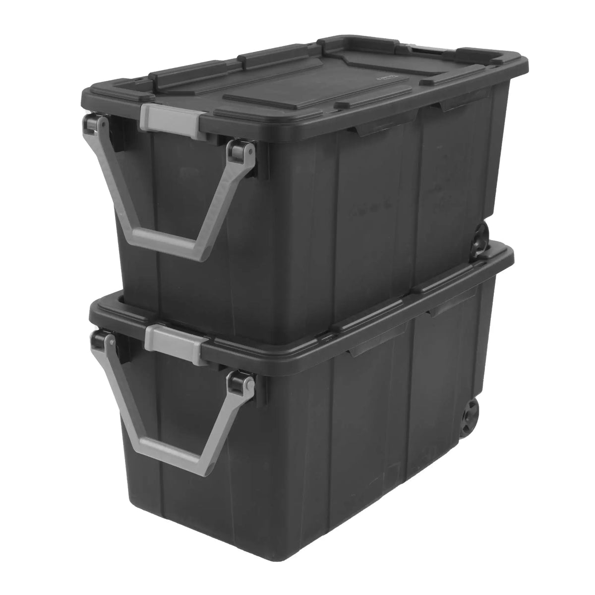 Sterilite Industrial Wheeled Plastic Storage Tote With Handle