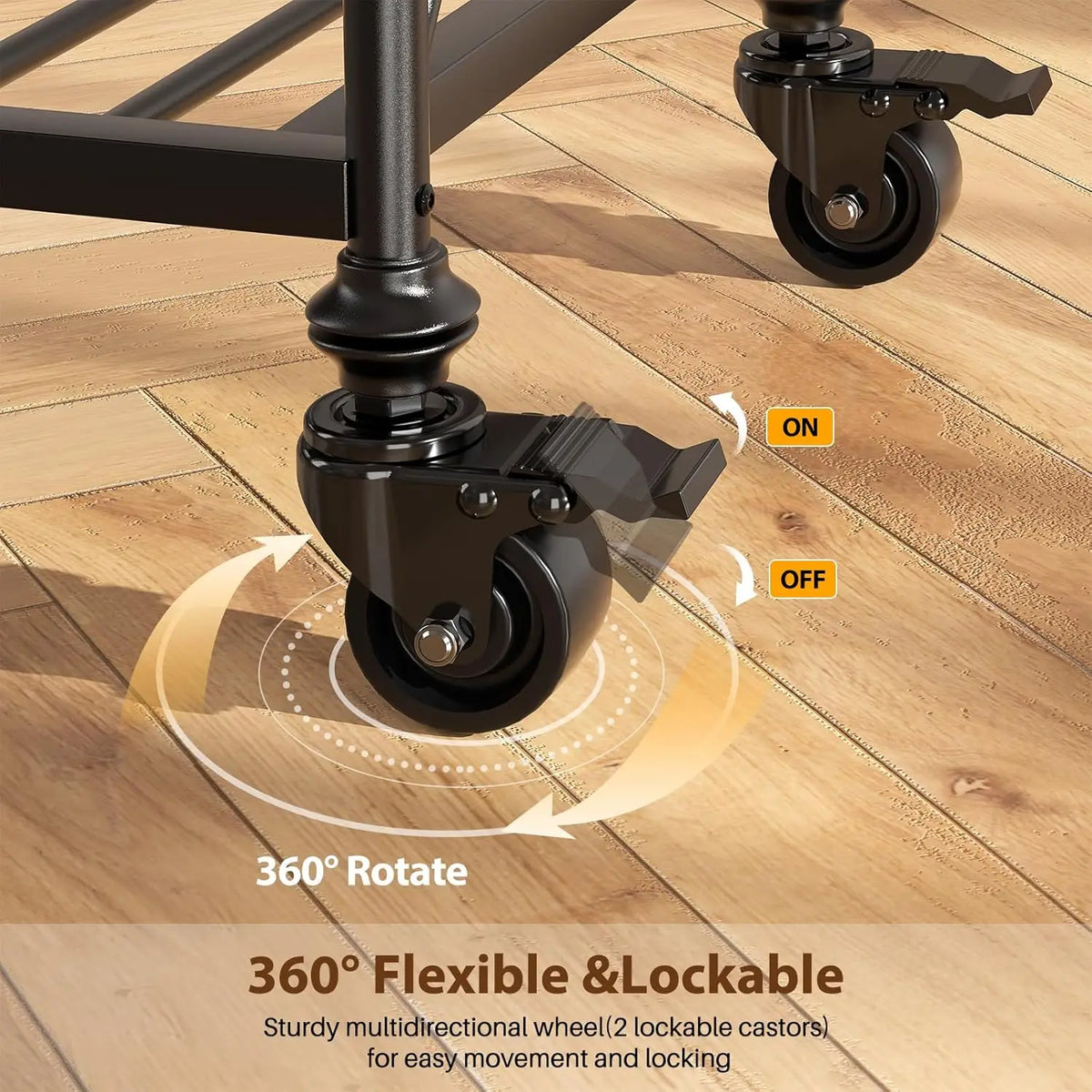 Wood And Metal Rolling Kitchen Island Cart With Pipe Legs