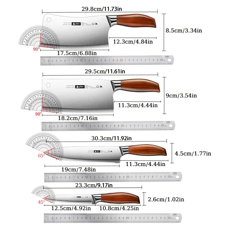 Professional Stainless Steel Kitchen Knife Set For Home Chef Cutting