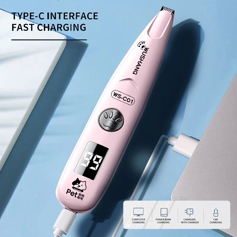 LED Rechargeable Waterproof Low Noise Pet Dog Grooming Trimmer
