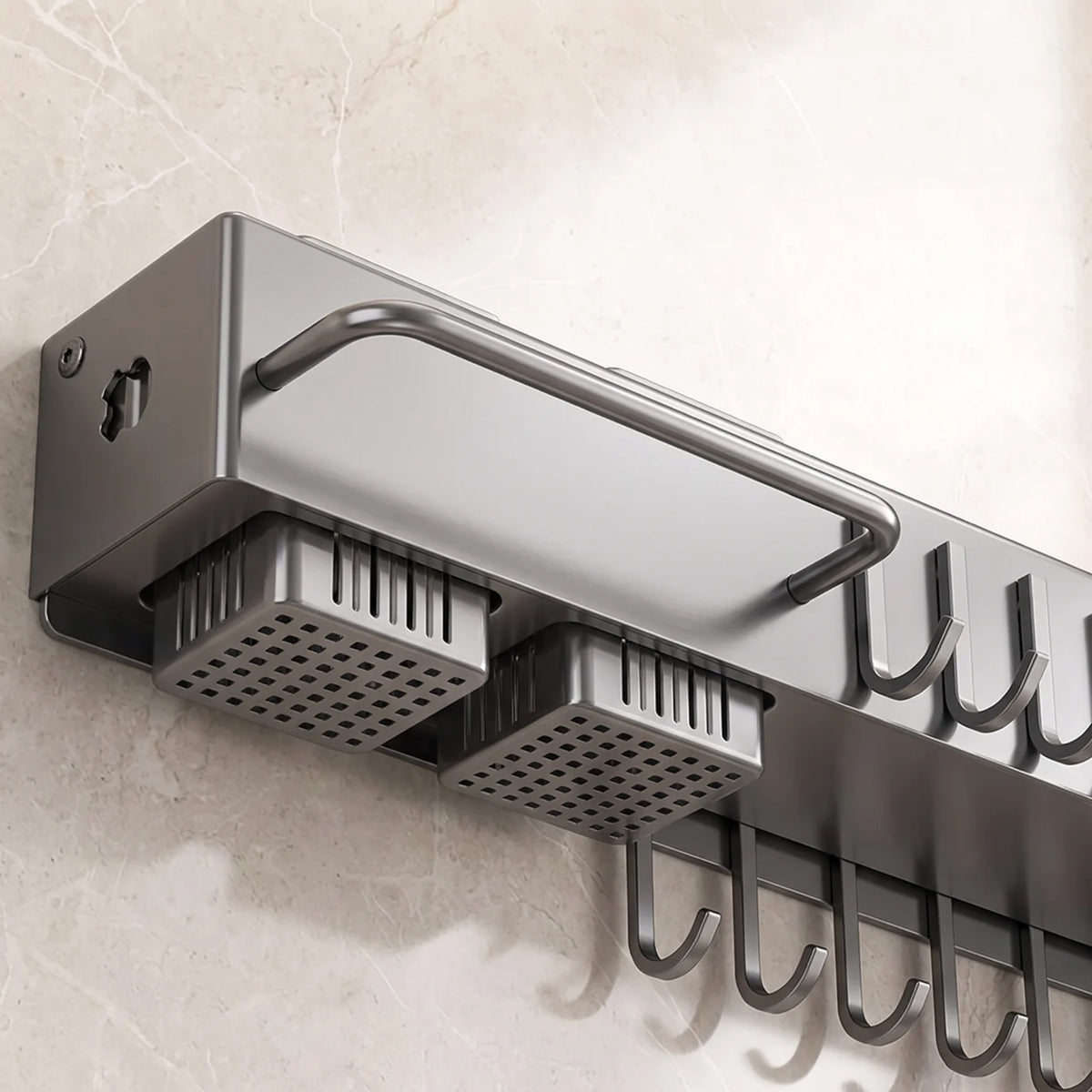 Heavy Duty Carbon Steel Wall Mount Kitchen Knife And Utensil Rack