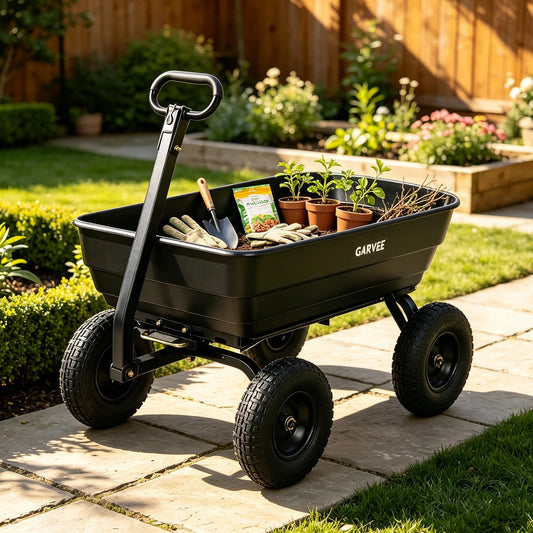 HiMISS Heavy Duty 1200LB Garden Dump Cart Utility Trailer
