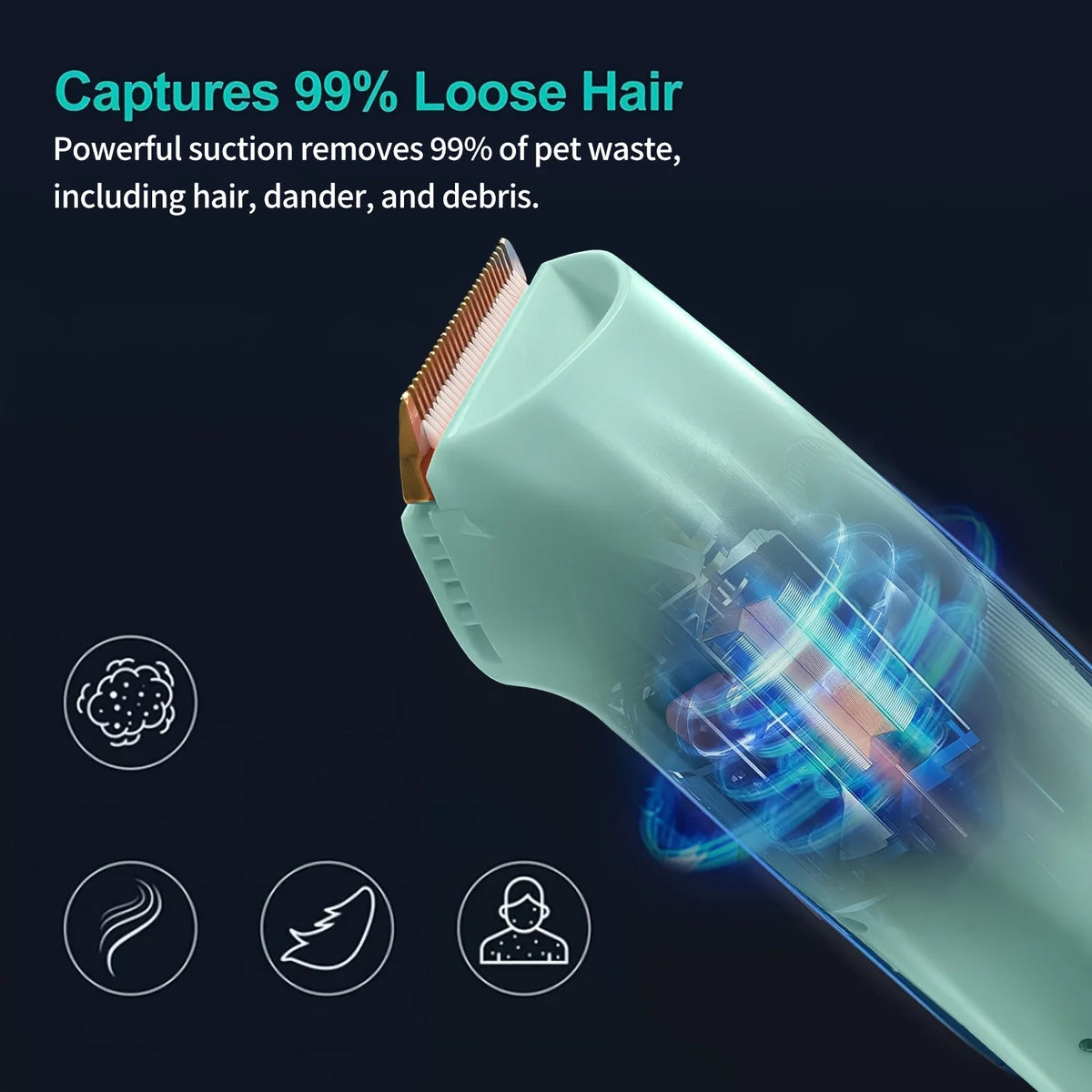 Pet Grooming Vacuum Kit With Professional Clipper For Pets