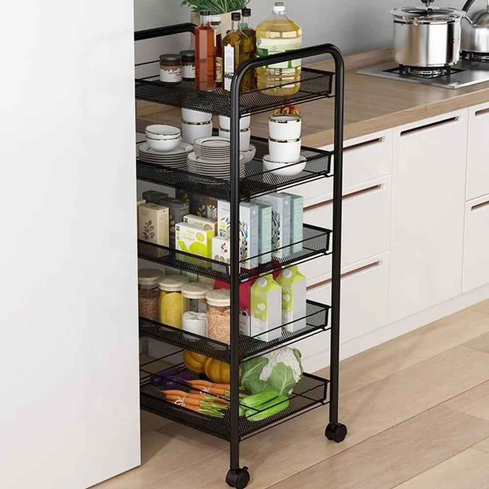 BlueLans Stackable Rolling Mesh Kitchen Fruit Vegetable Storage Rack