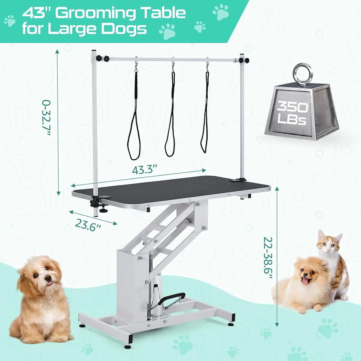 Garvee Electric Height Adjustable Pet Grooming Table With Arm