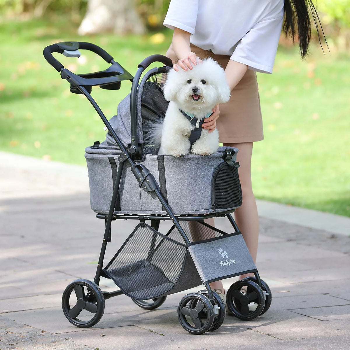All Terrain Folding Pet Stroller With Removable Carrier For Pets