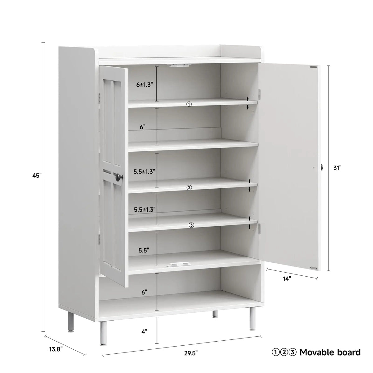 Onbrill Entryway Shoe Storage Cabinet With Doors And Metal Legs
