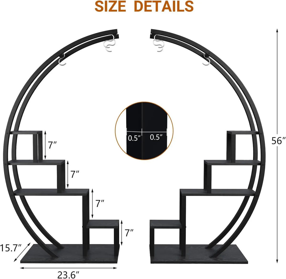 Twister Ck Five Tier Metal Plant Stand For Home Patios