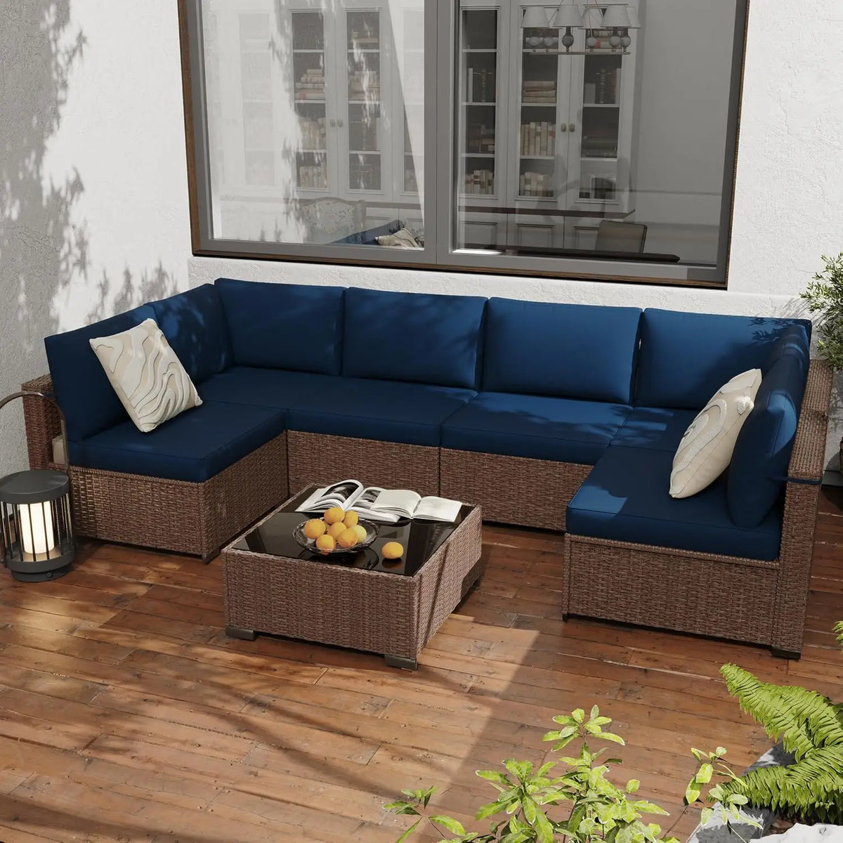 All Weather PE Rattan Modular Sectional Patio Conversation Set