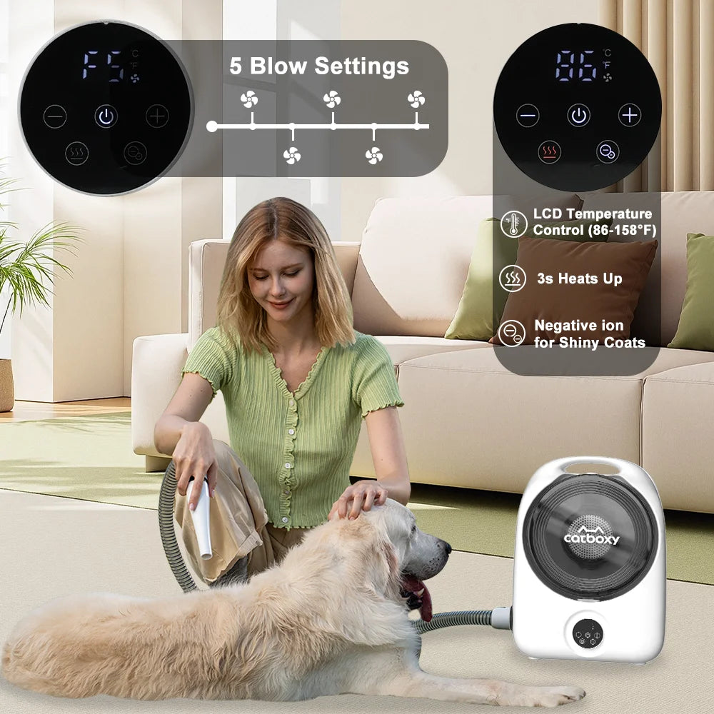 Professional 5 In 1 Pet Grooming Hair Vacuum And Blower