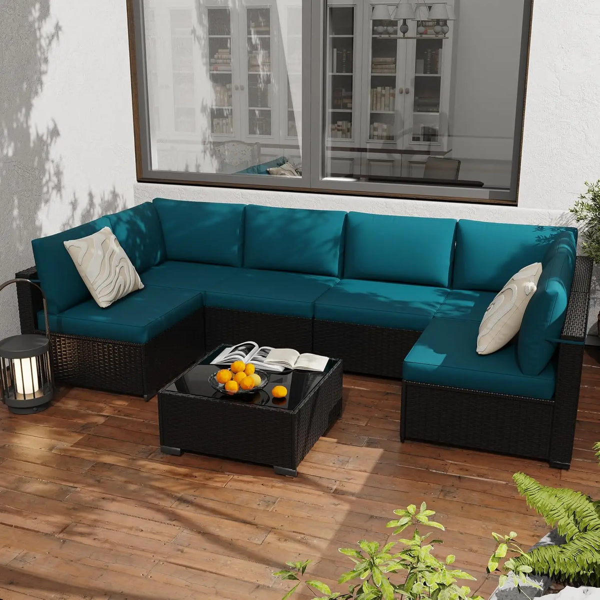 All Weather PE Rattan Modular Sectional Patio Conversation Set