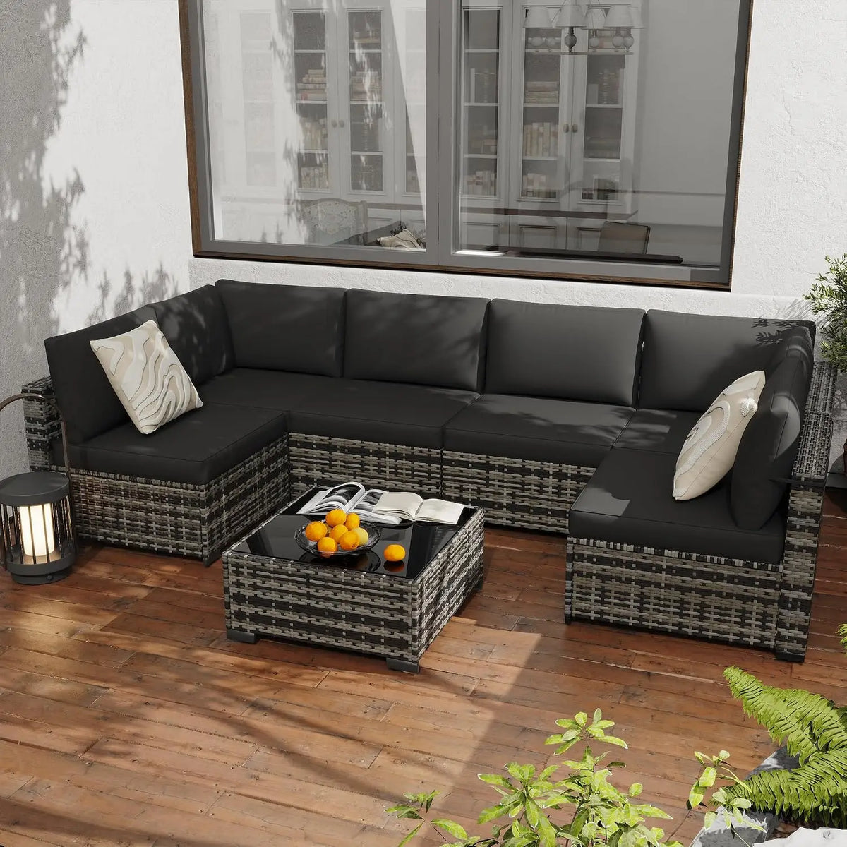 All Weather PE Rattan Modular Sectional Patio Conversation Set