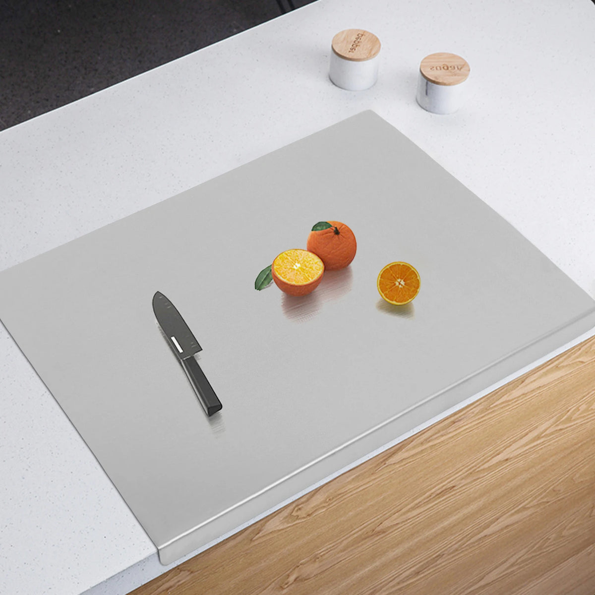 Commercial Grade Stainless Steel Chopping Board With Folded Edge Design