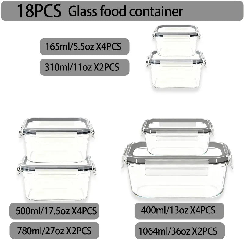 Premium Airtight Borosilicate Glass Storage Containers With Lids
