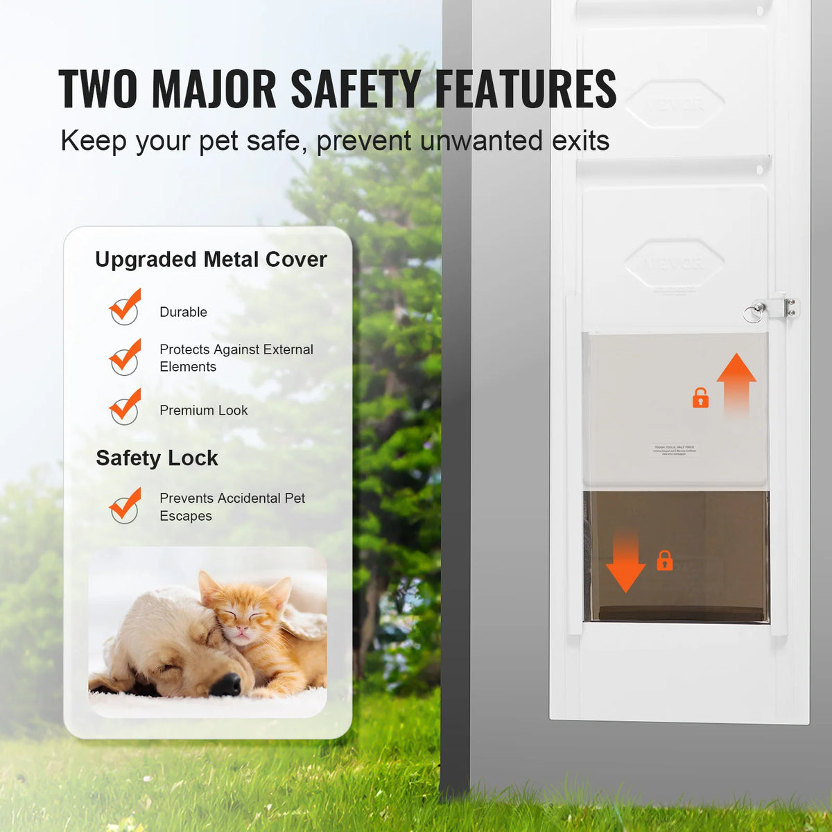 Sliding Glass Dog Door With Adjustable Height And Tempered Glass