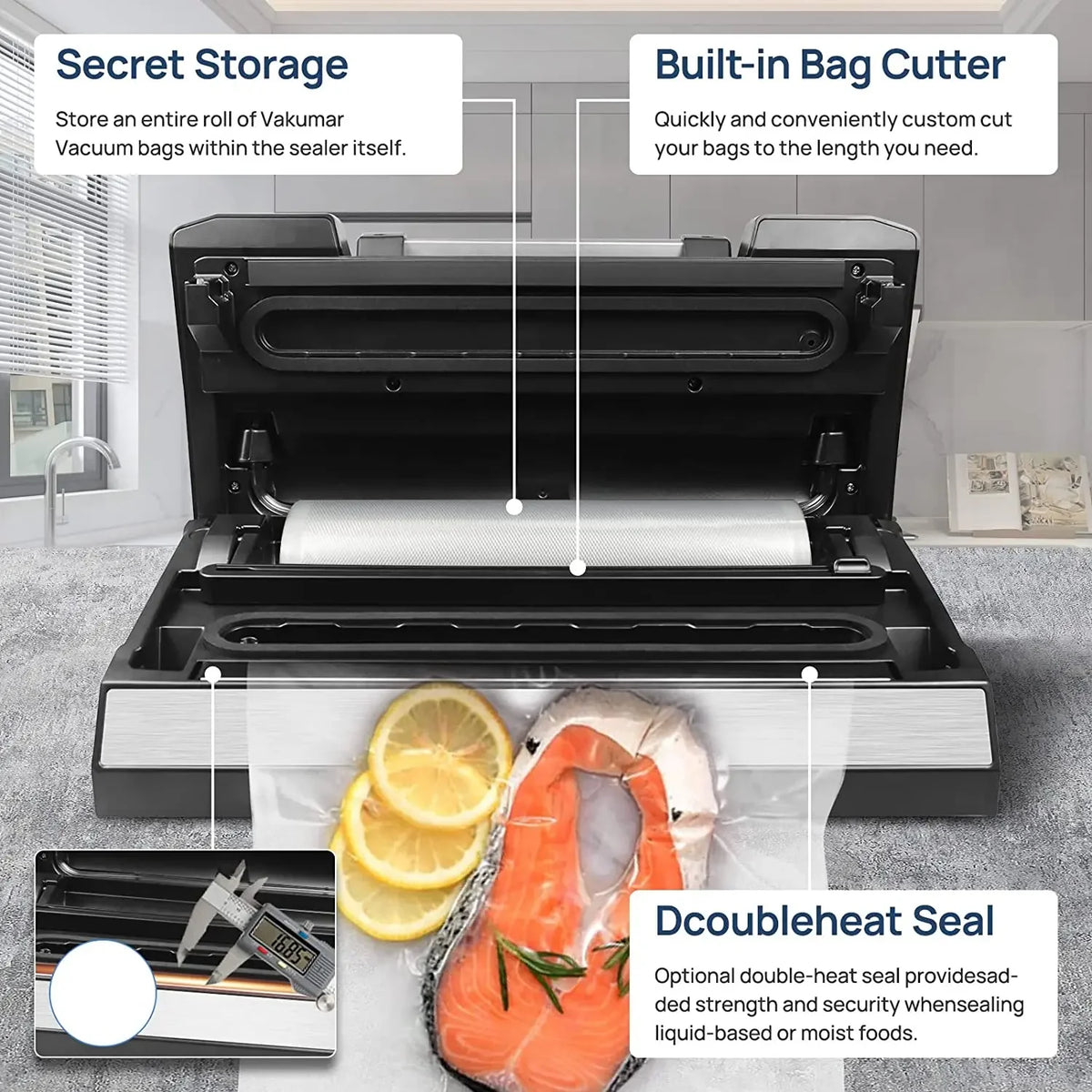 Vakumar Automatic Electric Food Vacuum Sealer Packaging Machine