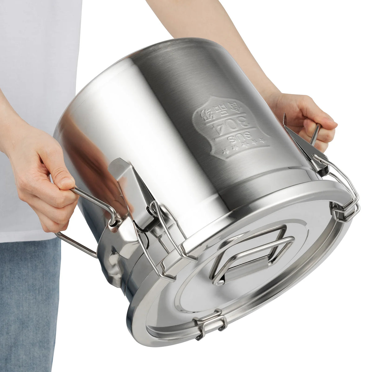 Bymaocar Stainless Steel Airtight Kitchen Cereal And Rice Storage Bucket