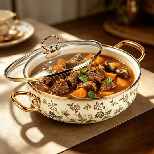 Enamel Cast Iron Dutch Pot Lid With Double Handles