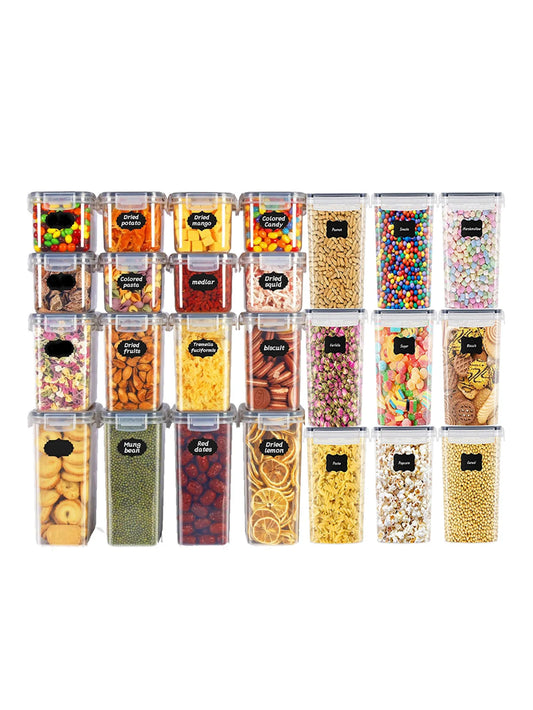 Sealed Plastic Food Storage Containers With Lids For Pantry Organization