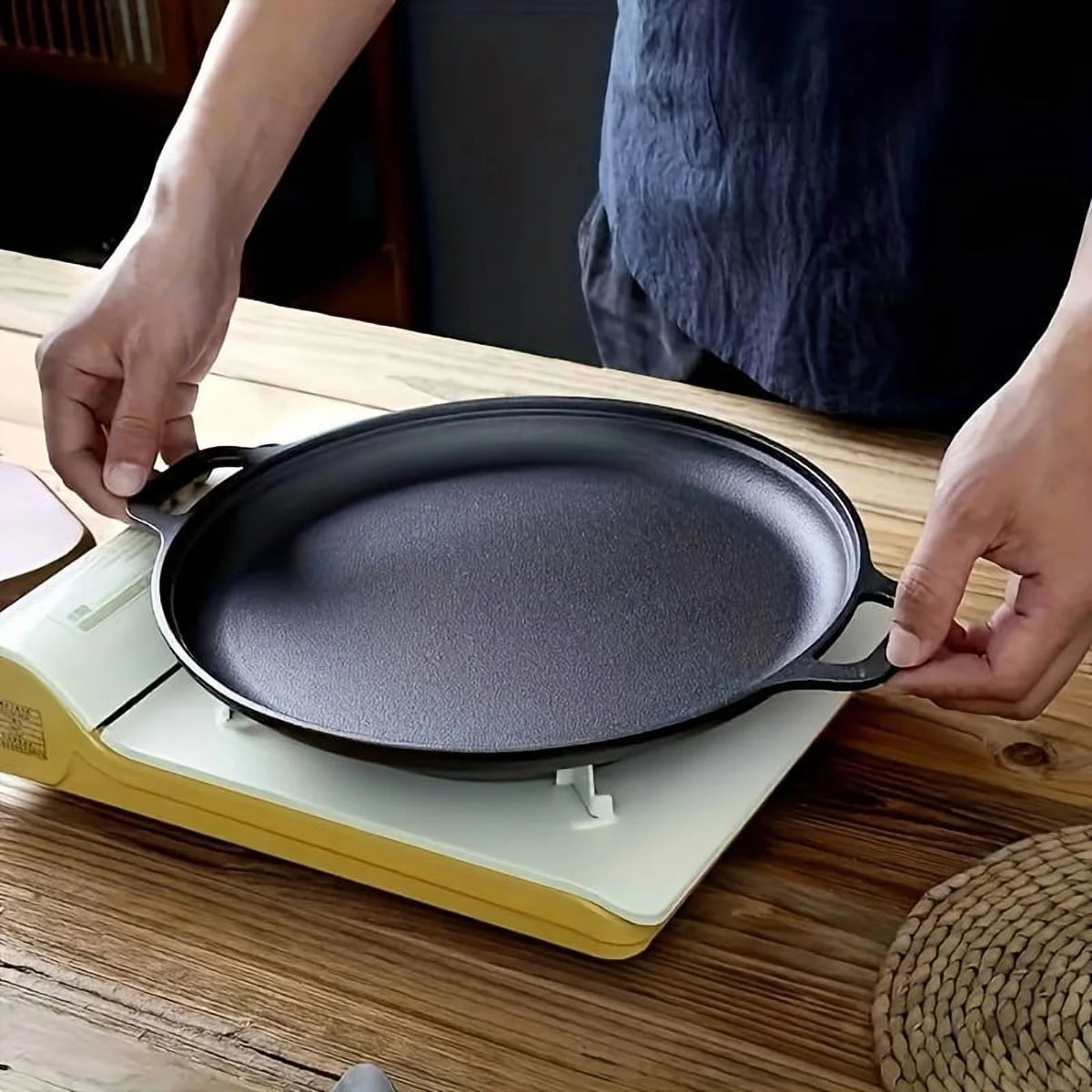 Multifunctional Cast Iron Skillet Nonstick Cooking Pan