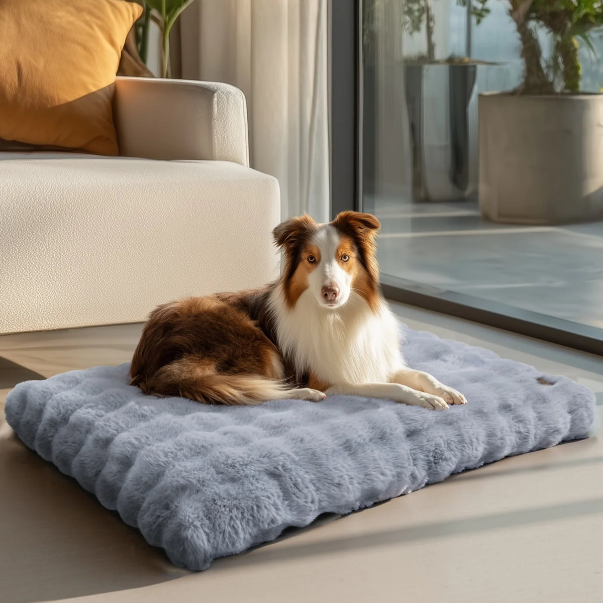Bingopaw Ultra Soft Plush Calming Dog Bed With Removable Cover