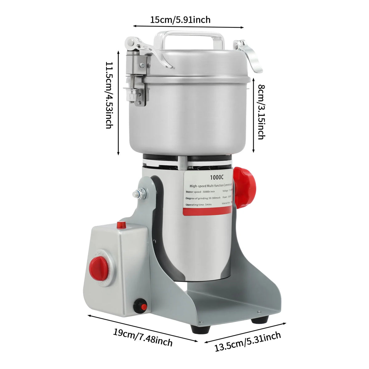 Commercial Electric Grain Mill Stainless Steel Adjustable Powder Grinder