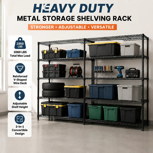 Heavy Duty Adjustable Metal Storage Shelving Rack For Garage