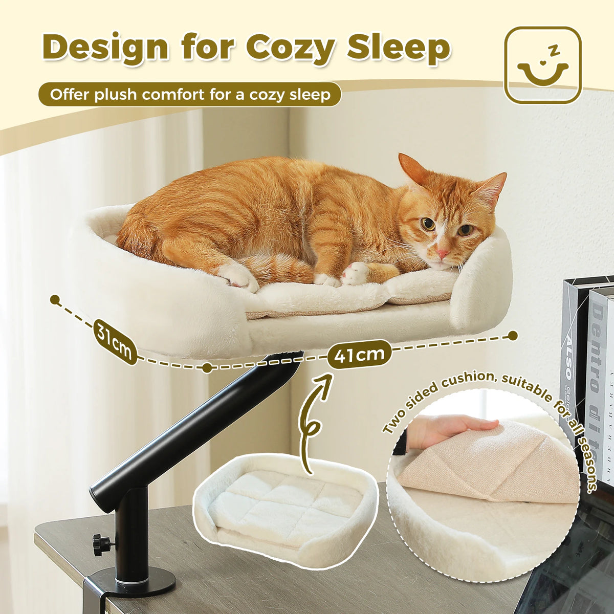 PAWZ Road Rotating Cat Bed Desk Stand Breathable Pet Hammock