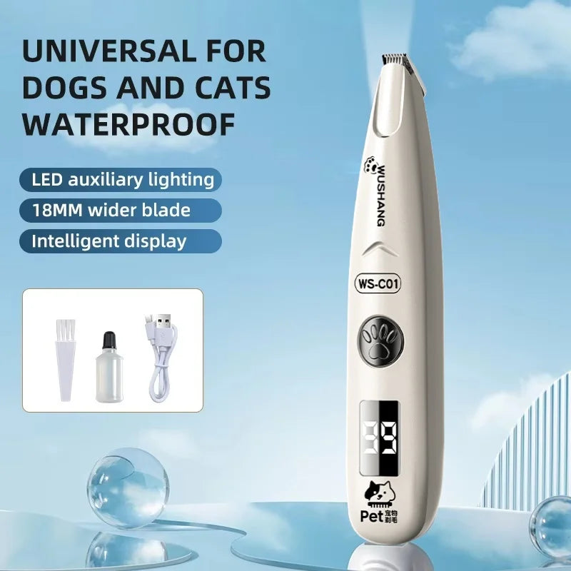 LED Rechargeable Waterproof Low Noise Pet Dog Grooming Trimmer