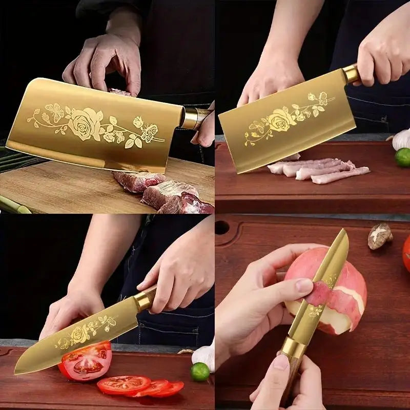Premium Titanium Coated Stainless Steel Kitchen Knife Set