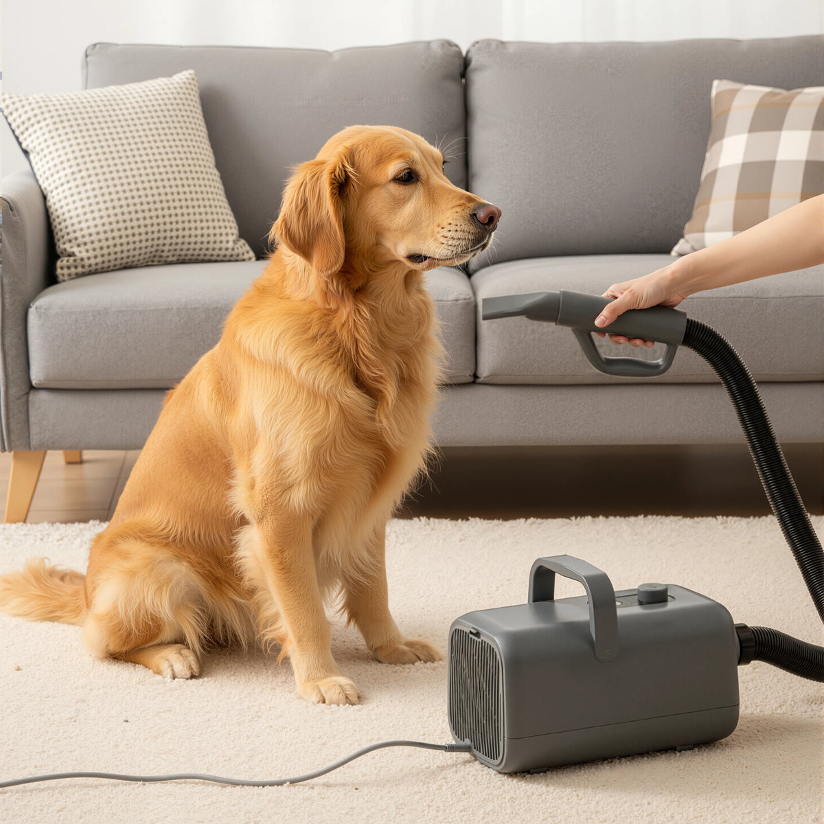 Quiet Pet Grooming Vacuum With Four Nozzles And Adjustable Heat
