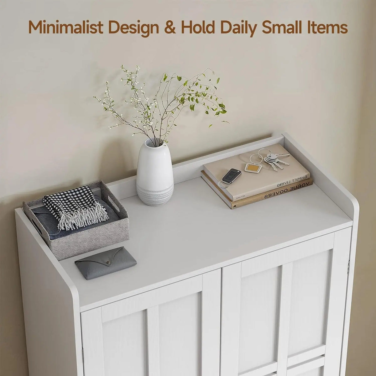 Onbrill Entryway Shoe Storage Cabinet With Doors And Metal Legs