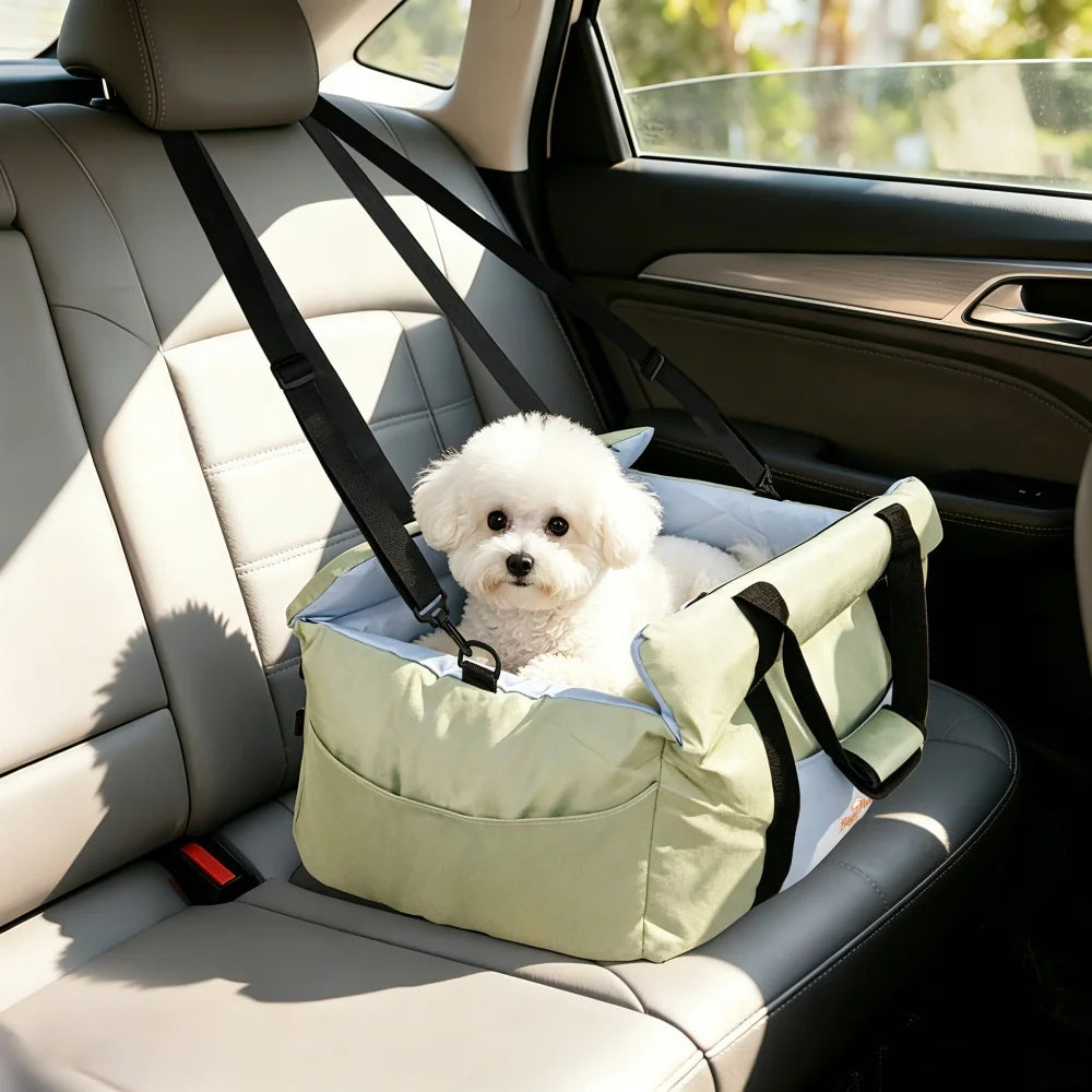 Borwart Portable Dog Car Booster Seat With Safety Belt
