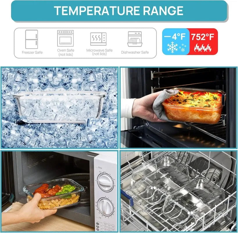 Premium Airtight Borosilicate Glass Storage Containers With Lids