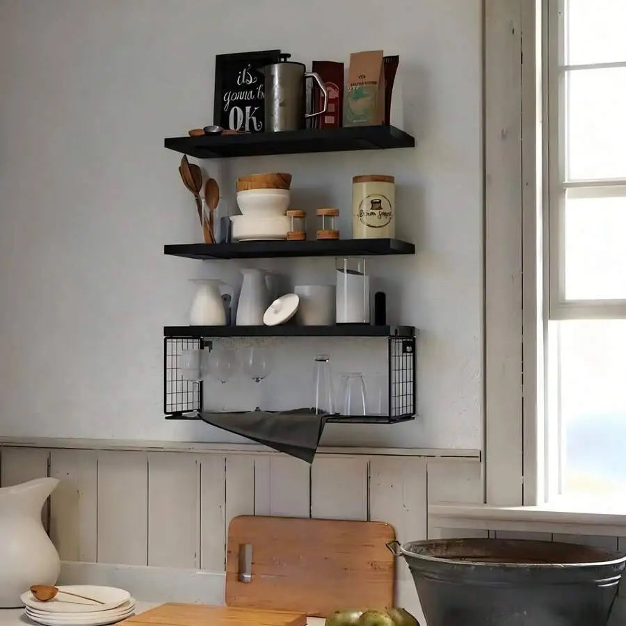 Wall Mounted Metal Floating Bathroom Toilet Paper Storage Shelves