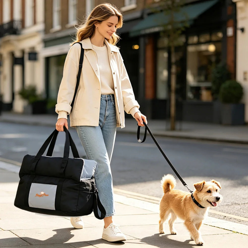 Borwart Portable Dog Car Booster Seat With Safety Belt