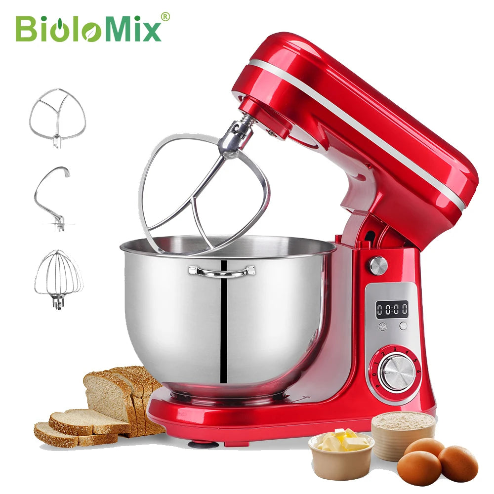 BioloMix Quiet Kitchen Stand Mixer With Tilt Head Design