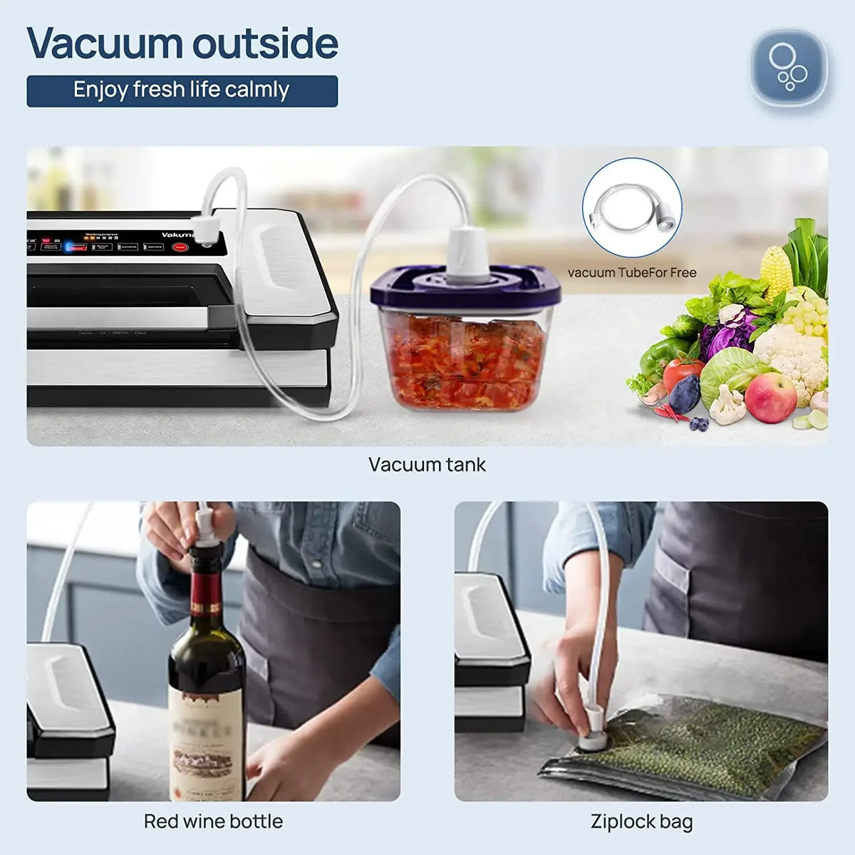 Vakumar Automatic Electric Food Vacuum Sealer Packaging Machine