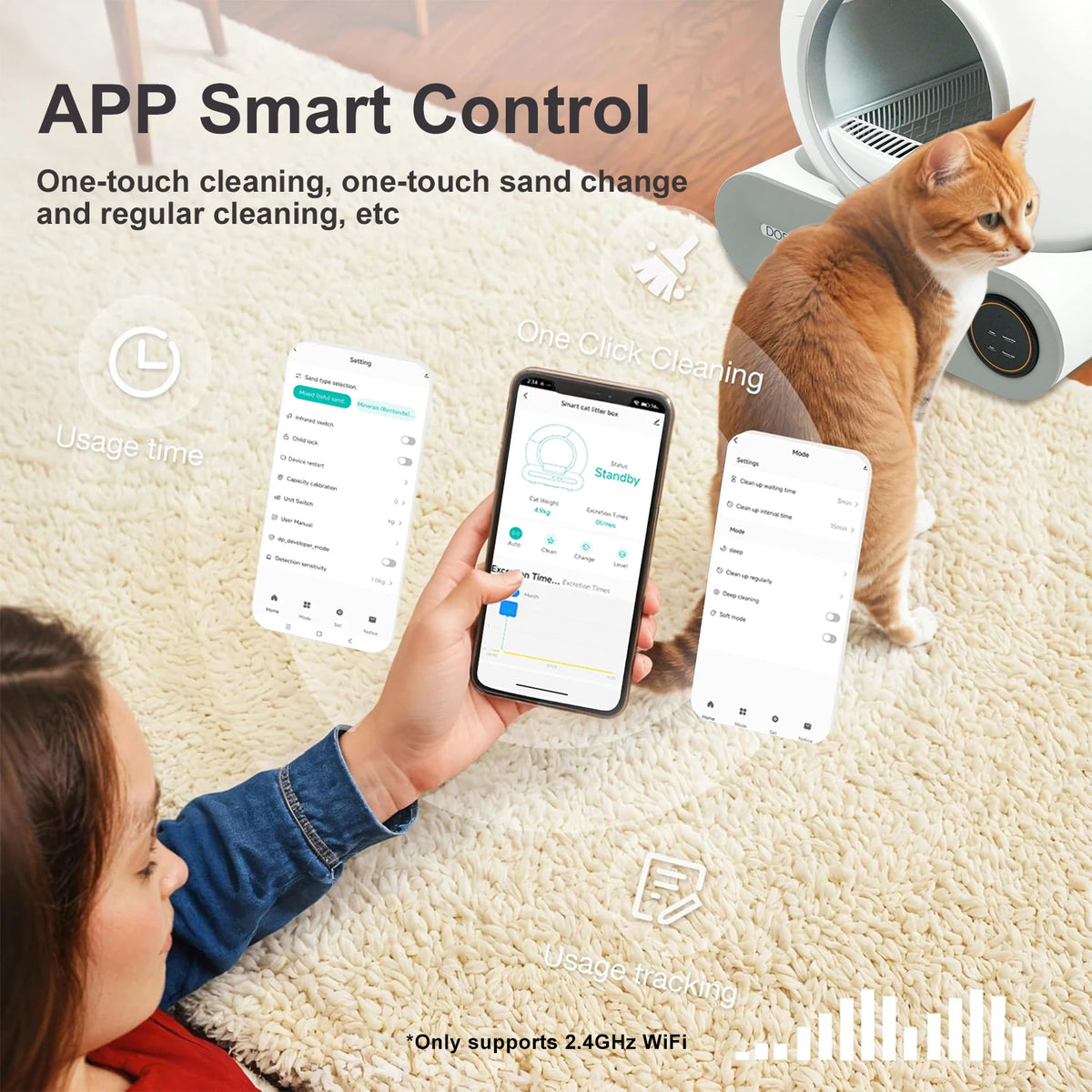 DOEL Automatic Smart Self Cleaning Cat Litter Box App Controlled