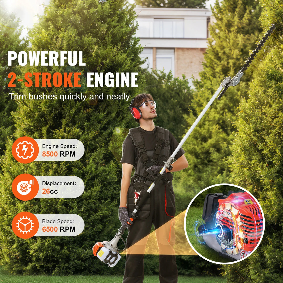 SucceBuy Five In One Gas Powered Multi Function Trimmer