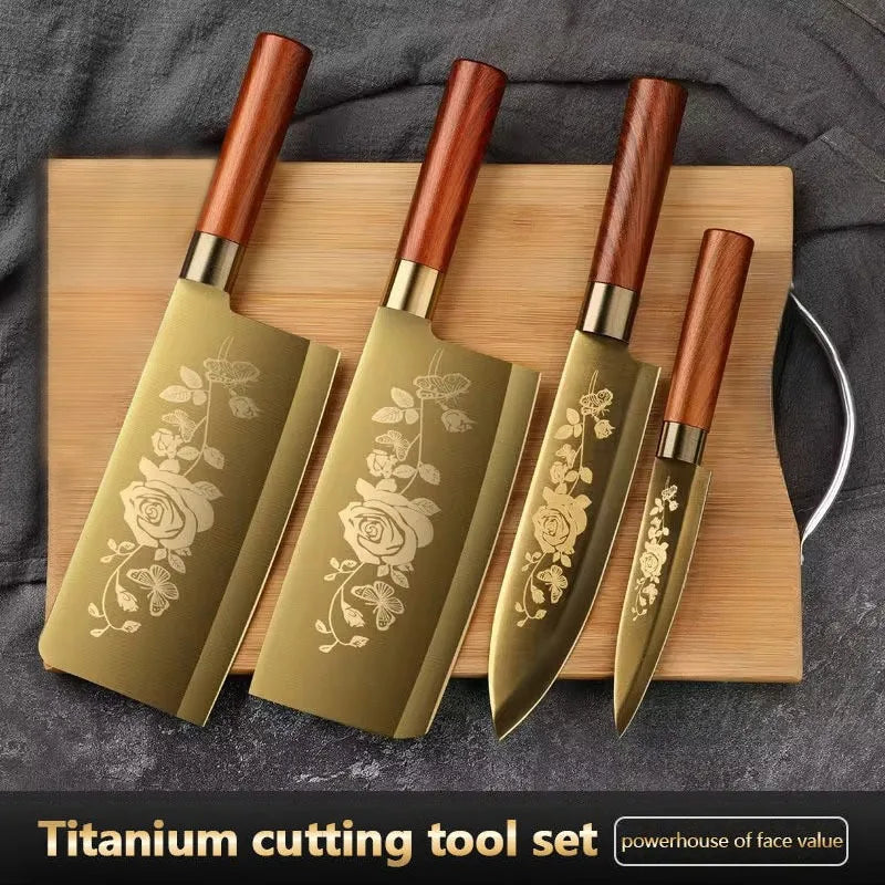 Premium Titanium Coated Stainless Steel Kitchen Knife Set